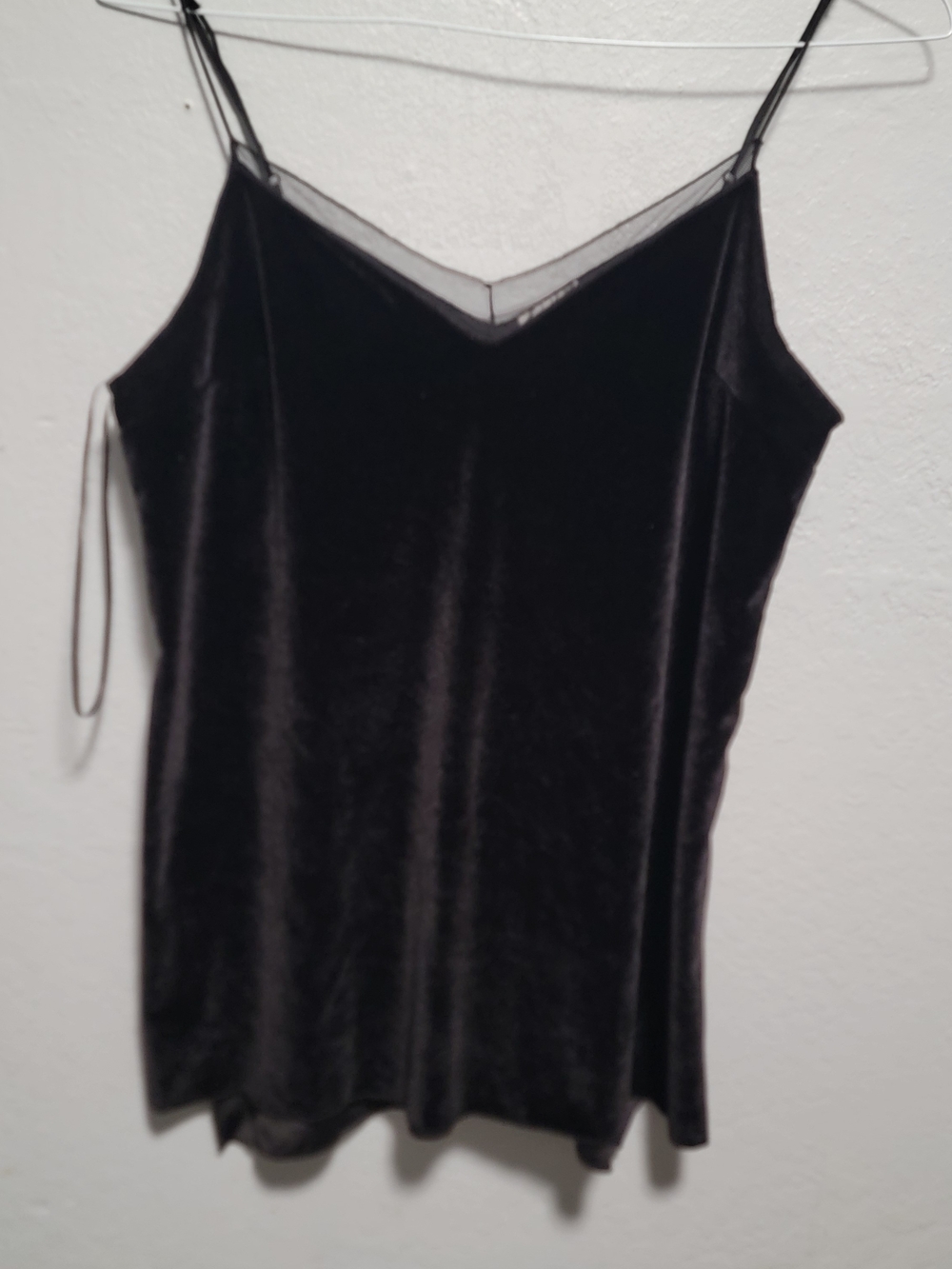Free People Black Velvet Slip Cami
